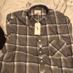 Casual shirt, gray, black and navy checked, soft like butter